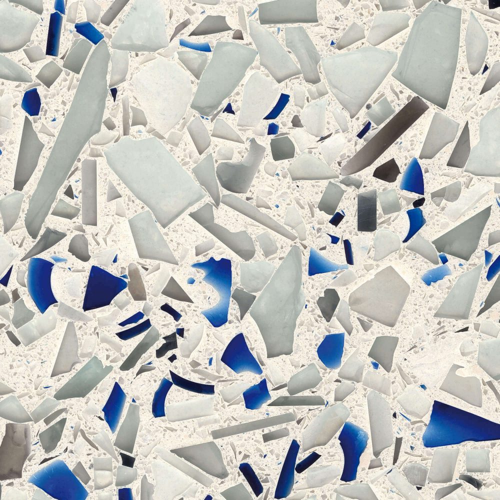 CHILVALRY BLUE POLISHED - VETRAZZO RECYCLED GLASS