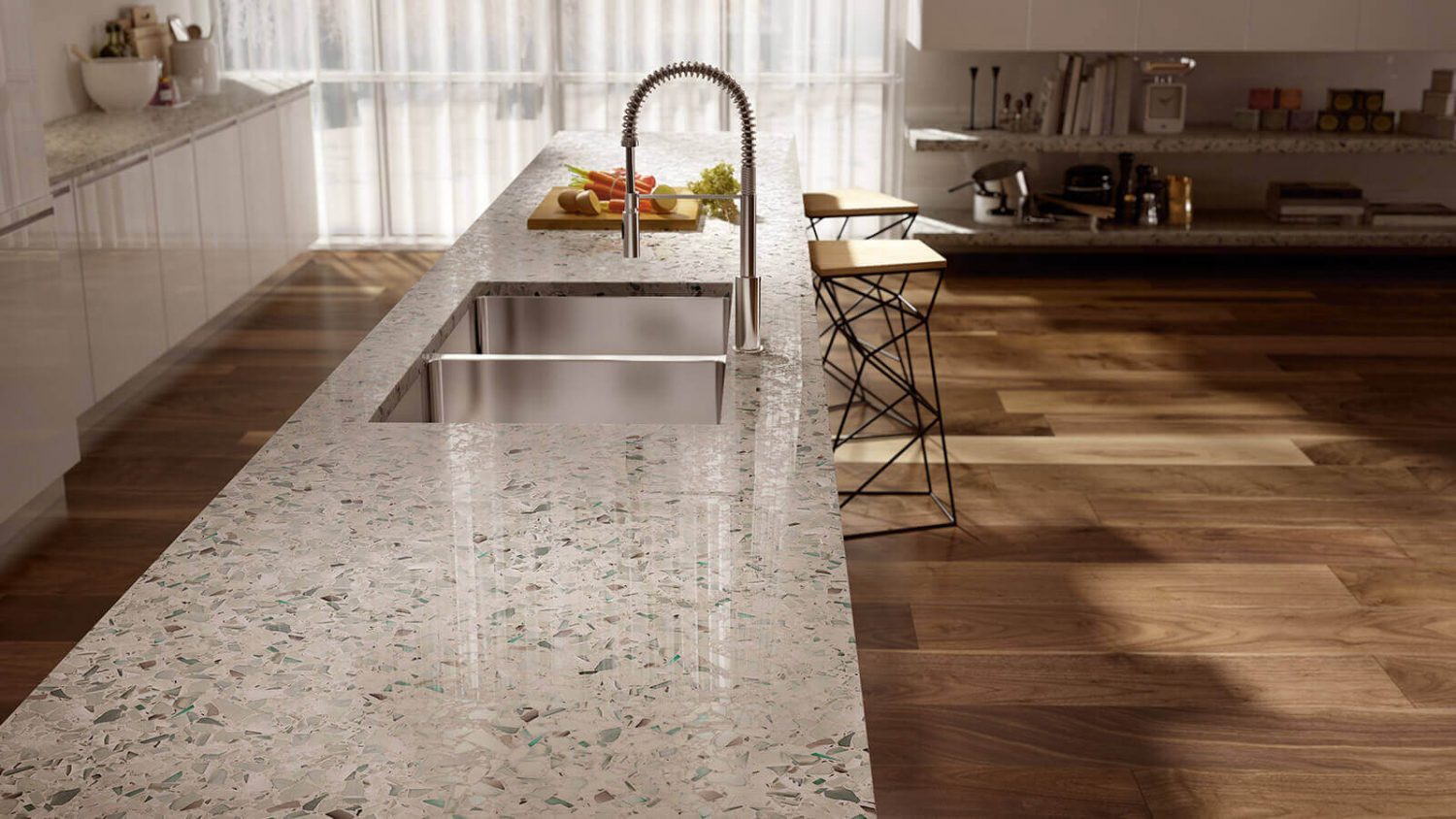 PALLADIAN GRAY POLISHED - VETRAZZO RECYCLED GLASS